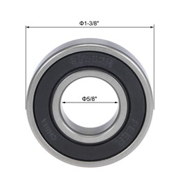 sourcing map Deep Groove Ball Bearings 99502H-2RS 5/8 Inch Inner Diameter 1-3/8 Inch Outer Diameter 11 mm Bore Double Sealed Chrome Steel Z2 Pack of 2