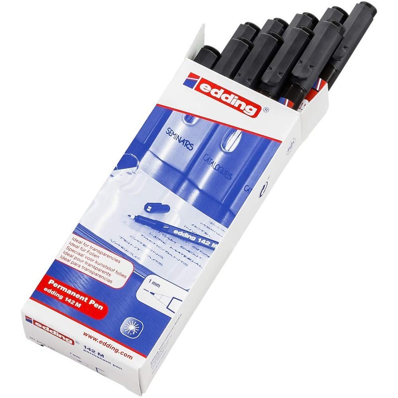 edding 142 M permanent pen - black - 10 pens