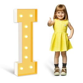 ZEELY 3FT Marquee Light Up Letters,Big Marquee Letter I for Party Decorations Baby Shower Anniversary Weeding Decor Room Decor, Letters Lights, Kids' Mosaic Kits