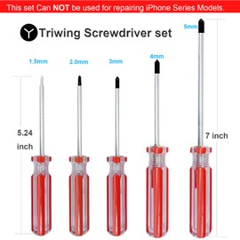 Triwing Screwdriver Set 5 Sizes 1.5mm 2mm 3mm 4mm 5mm, SKZIRI 5in1 3 Point Screwdriver Kit Magnetic Point Y Shaped Tri Point Tip Screwdriver Set