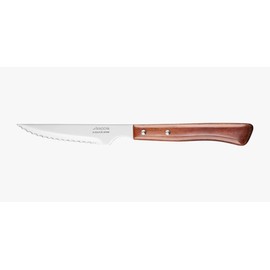 Arcos 4 inch Steak Knife in Nitrum Stainless Steel. Meat Knife with Pearl Edge for Cutting and Fillet. Serrated Blade and Beech Wood Handle. Series Mesa