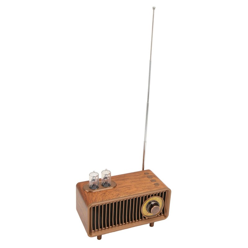 Mini Wooden FM Stereo Sound Radio Vintage Imitation Wood Grain