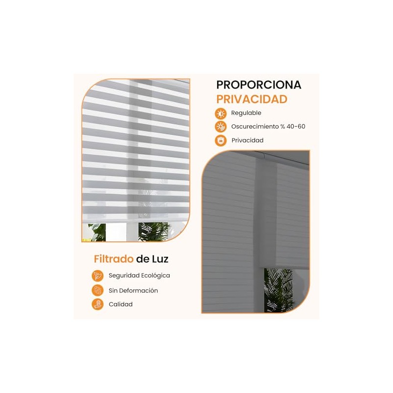 OSLIFE Persianas Enrollables para Ventana,140 x 180cm,Cortinas Blackout | Ajustables