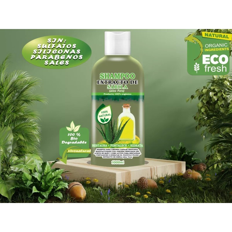 VIVONATURAL Shampoo Extracto De Sabila Hidratación Capilar 1 Litro
