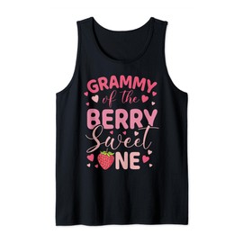 Grammy Of The Berry Sweet One Strawberry First Birthday Tank Top