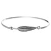 Silverly Women's 925 Sterling Silver Thin Feather Quill Stackable Bangle
