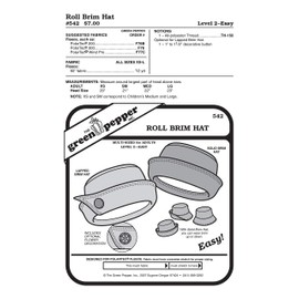 Roll Brim Hat Hats Headgear #542 Sewing Pattern (Pattern Only)