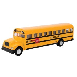 kingsmart Yellow School Bus Diecast Model pull back action openable doors 7 inch