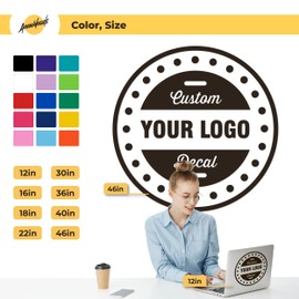 Custom Logo Decals - Vinyl Business Stickers - Custom Decals Stickers Vinyl for Windows, Walls, Glass - Branding for Business, Home, Office
