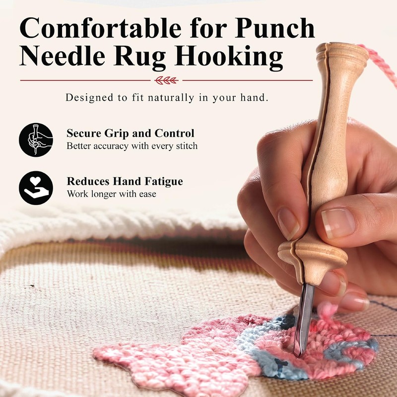 Oxford Punch Needle Regular Natural Wood 6mm - 1pc