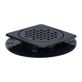 4” Drain Grate Kit Set Replacement, Height Adjustment Collar and Ring - SS304 Grates and Durable ABS - Compatible with Kerdi-Drain Flange - Easy Installation (Matte Black)