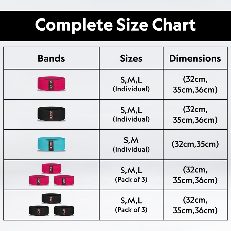 XN8 Fabric Resistance Bands Exercise Loops Booty Non-Slip Workout Band
