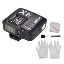 GODOX X1R-C TTL 1/8000s Wireless Remote Flash Receiver Shutter Release for EOS Cameras GODOX X1T-C Transmitter + 3-in-1 Cleaning Kit with 1 Pair Anti-Static Gloves 1 Lens Brush 1 Cleaning Cloth
