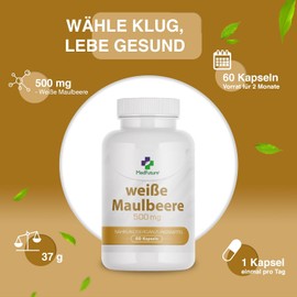 White Mulberry Extract 500 mg 60 Capsules Sugar Metabolism