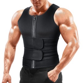 A+ Choice Sauna Vest Waist Trainer for Men - Mens Sauna Suit Large Sweat Belt Body Shaper for Gym Workout Exercise Faja Para Hombre Size Large