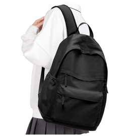 VGCUB Black School Backpacks Travel Book Bag Waterproof Work Light Aesthetic College Backpack for School Girls Boys Teens Mochilas Escolares Para Niñas Casual Daypack for Women Men