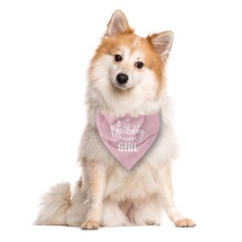 Birthday Girl Dog Bandana, Pink Dog Bandana, Funny Cute Dog Bandana, Pet Dog Triangle Scarf, Pet Dog Scarf Accessories, Gift for Dog Lover, Dog Bandana for Small Medium Large Dogs (D31)