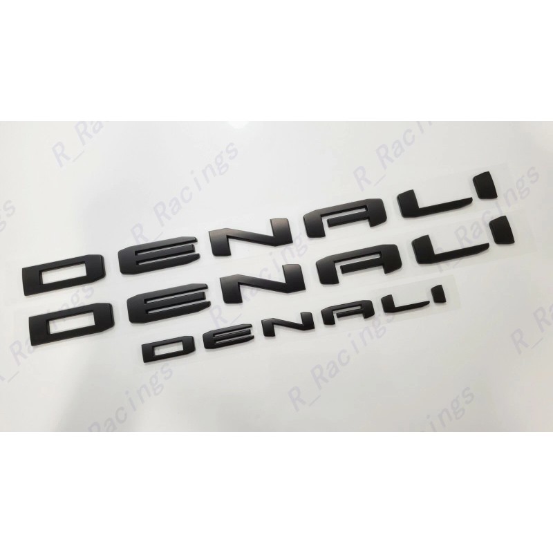 GMC 3pc Matte Black Door Rear DENALI Emblems Letters 2021-2023