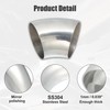 X AUTOHAUX 2pcs 45 Degree Stainless Steel Bend Exhaust Elbow