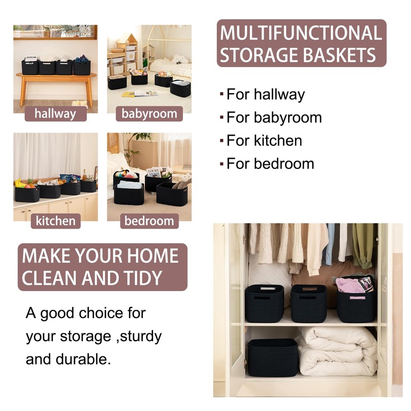 OIAHOMY 4 Pack Storage Baskets for Organizing, Cube Storage Bins