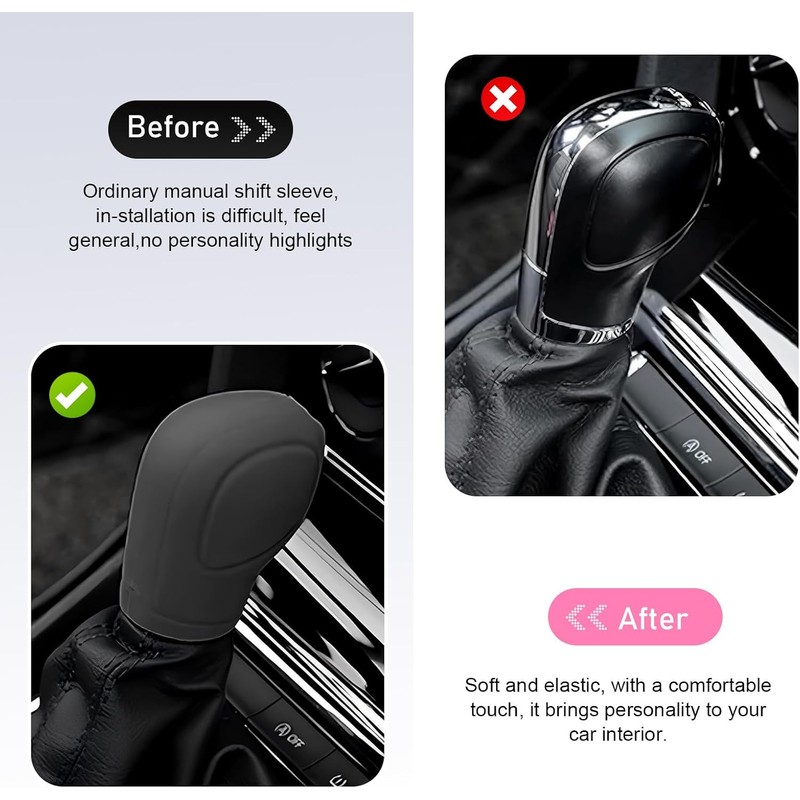 2 fundas para perilla de cambio de marcha de coche,