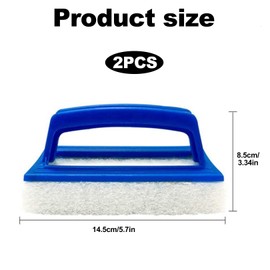 2 Stück Pool Schwamm Bürsten, Pool Randreiniger, Blau Mit Griff Schwimmbadbürste, Poolreinigung Schwamm, Handschrubber, Pool Reinigungsbürste für Spa, Algenbürste Geeignet zum Reinigen von Schmutz