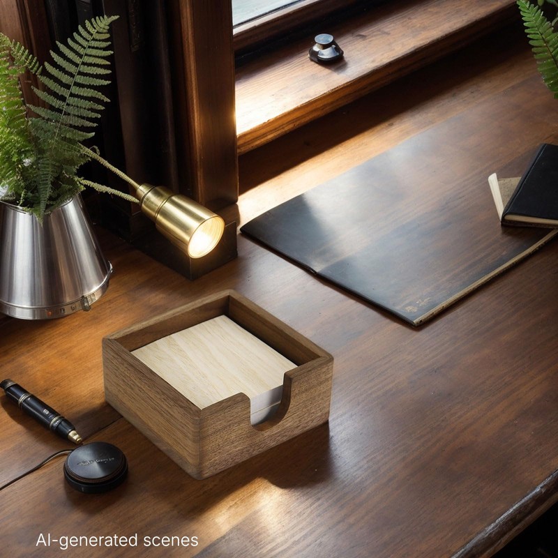MultiBey Black Walnut Sticky Note Holder - Handcrafted Solid Wood