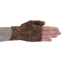 Lymphedivas Beauty-Full Mocha Medical Graduated Compression Gauntlet for Lymphedema (30-40 mmHg Small)