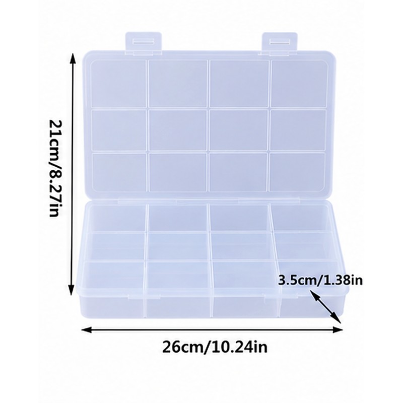 Clear Plastic Jewelry Organizer Box for Beads & Small Accessories