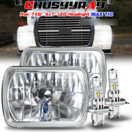 CHUSYYRAY For Ford L9000 L800 LN700 Trucks 2PCS 7x6" 5x7 LED Headlight High/Low Beam DRL