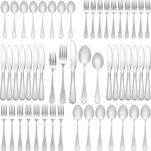 Silverware Set 50 Piece Stainless Steel Flatware Set Silverware Utensils