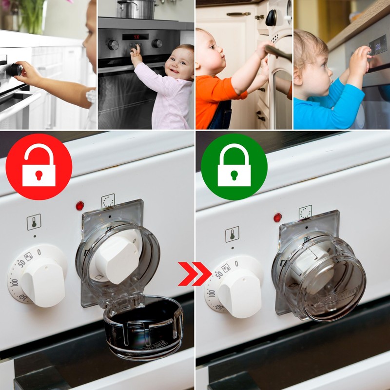 Cooker Knob Child Lock Pack of 3 Assembly without Button