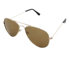 Freak Scene Aviator Sunglasses - True Aviator - Retro - 6x5 cm brown - gold