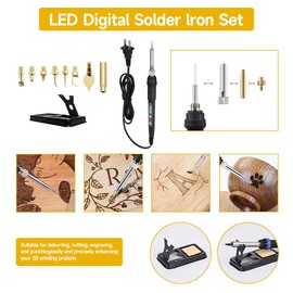 Anyman 3D Printer Accessories Tool kit, 3D Printing Finishing Tools Kit with Digital Soldering Iron Set for 3D Print Smoothing, Electronics Repair, and DIY Project