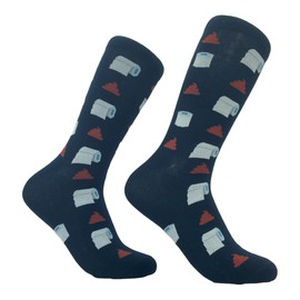Crazy Dog T-Shirts Men's Toilet Paper And Poop Socks Funny Bathroom Humor TP Turd Graphic Novelty Footwear