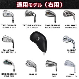 CRAFTSMAN Golf Iron Covers Velcro Closure Headcover Set of 12 (3-9, Aw, Pw, Sw, Lw, Lw) Number Embroidery Wedge Cover Synthetic Leather