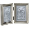 Lawrence Frames Antique Pewter Hinged Double 2x3 Picture Frame, Beaded