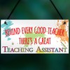RED OCEAN Behind Teacher Great Teaching Assistant Hanging Plaque End