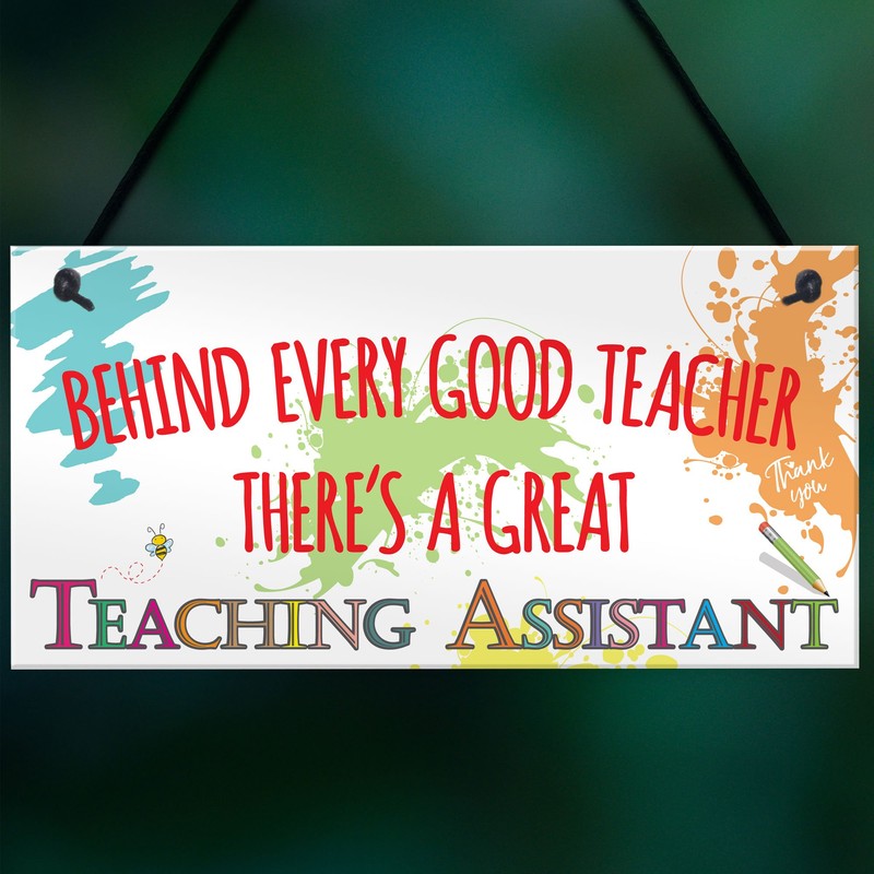 RED OCEAN Behind Teacher Great Teaching Assistant Hanging Plaque End