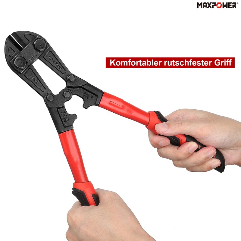 MAXPOWER Bolt Cutter 12 Inch Maximum Opening Capacity 15 mm