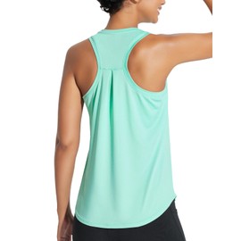 baleaf Women's Workout Tank Top Racerback Tops Sleeveless Running Shirts Loose Fit Yoga Athletic Gym Sports Green S