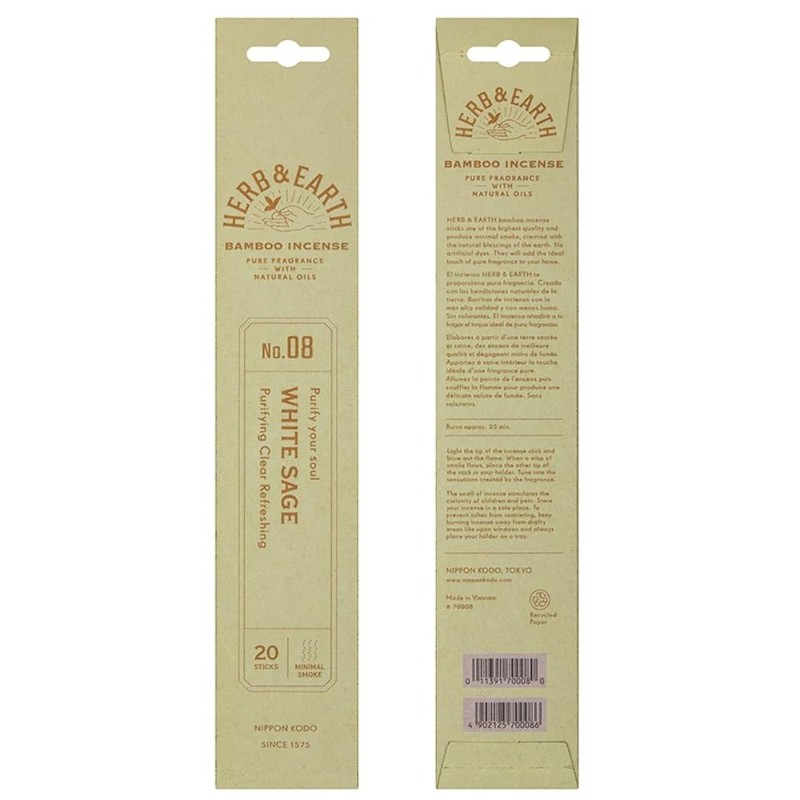HERB & EARTH H&E Bamboo Incense - White SAGE -