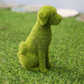 Flocked Animal Statue European Style Handcrafted Resin Simulation Moss Flocked Figurine for Garden Type A
