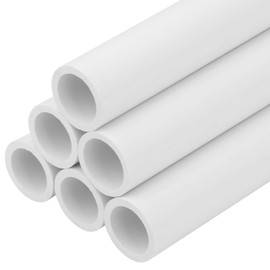 CKVIHAV 6Pcs 3/4 Inch PVC Pipe 17" Long Sch40 Industrial Pipes for Home DIY, Greenhouse, Garden, Farm, Workshop, Furniture Grade, White (0.75" x 17"L)