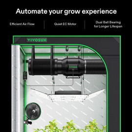 VIVOSUN AeroZesh T6 6-inch 408 CFM Inline Duct Fan, Entirely Programmable PWM-Controlled EC Fan for Grow Tent Ventilation