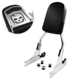 HTTMT MT501-006+SS001-SA Quick Detachable Sissy Bar Passenger Backrest for H-D Softail, Bold Style, Silver Billet Aluminum