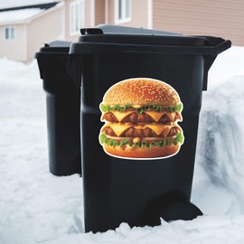 Extra Large 460mm 'Double Cheeseburger' Permanent Sticker Decal for Cars/Windows/Bins/Walls (DW00132067)