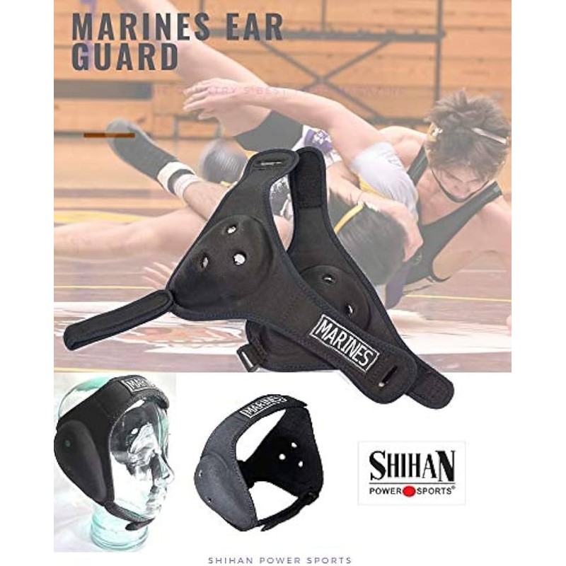 SHIHAN POWER SPORTS Marines BJJ EAR GUARDS, Head Guard Grappling,