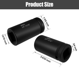 JMSMSH 13/16 Inch 4-Point Square Socket,3/4" Drive Cr-M0 Alloy Steel