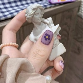 CLOGRATIA Nail Tip, Purple, Purple, Mine-based Korean Ribbon, Mass Production Type, Subcal, Cute, Otaku Life, Butterfly Nail Tip